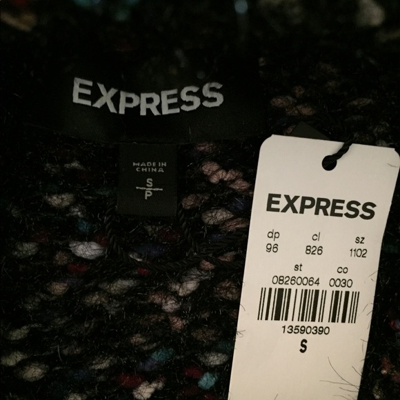 Express Black with Colorful Threads Sweater, Small - Picture 3 of 8